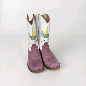 Girls Macie Bean Pink Sinsation Boots Unicorn Embroidery MK9205 Sz 5 Big Kid